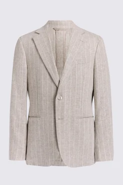 Slim Fit Taupe Stripe Suit