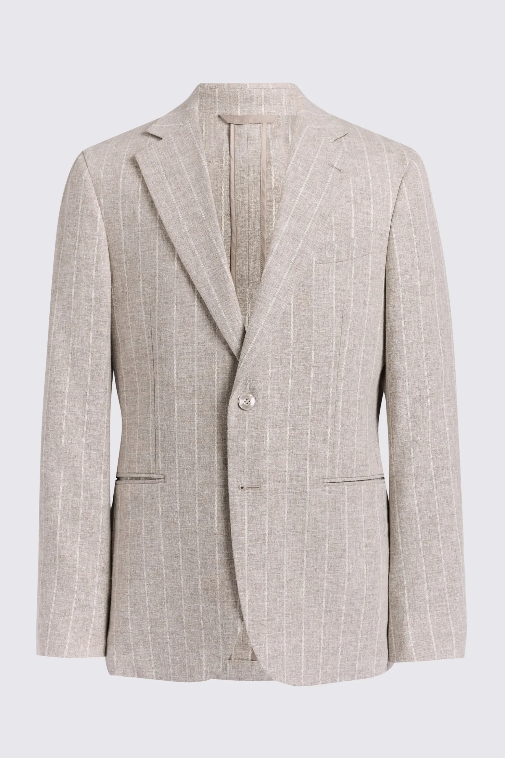 Slim Fit Taupe Stripe Suit