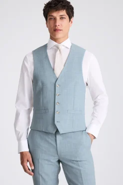 Slim Fit Teal Marl Waistcoat