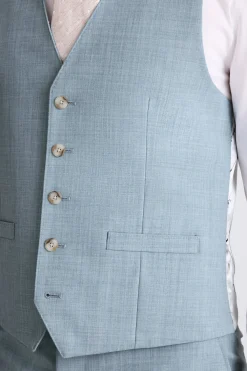 Slim Fit Teal Marl Waistcoat