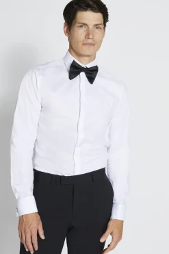 Slim Fit White Concealed Placket Dress Shirt