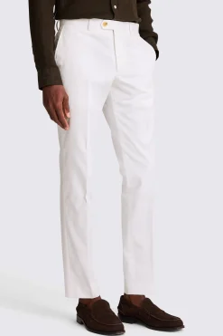 Slim Fit White Cotton Suit