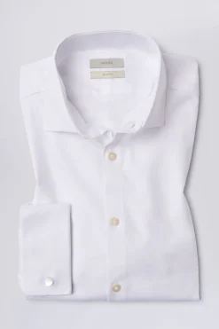 Slim Fit White Dobby Stretch Shirt