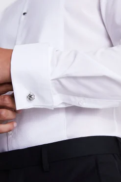 Slim Fit White Marcella Wing Collar Dress Shirt