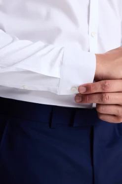 Slim Fit White Non-Iron Puppytooth Shirt