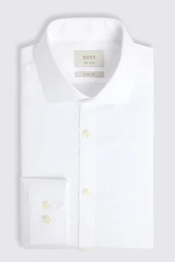 Slim Fit White Non-Iron Puppytooth Shirt