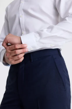 Slim Fit White Pinpoint Oxford Contrast Non Iron Shirt