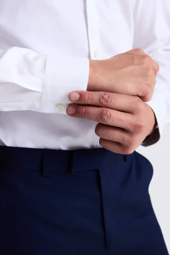 Slim Fit White Pinpoint Oxford Contrast Shirt