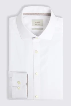 Slim Fit White Pinpoint Oxford Contrast Shirt