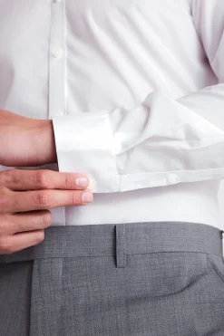 Slim Fit White Poplin Non-Iron Shirt