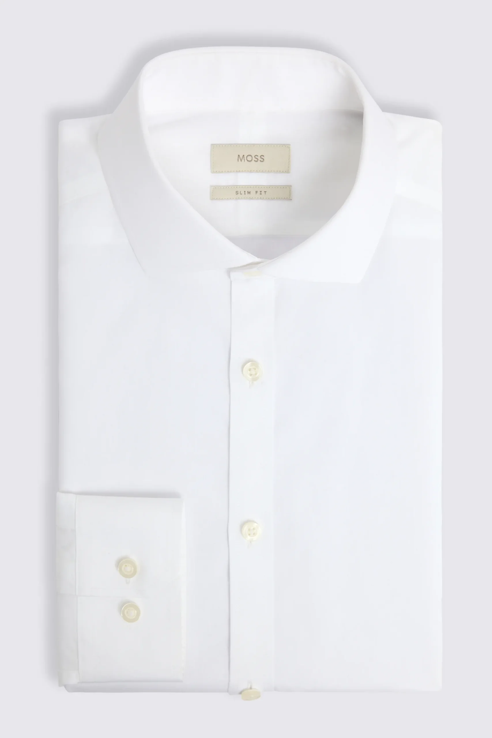 Slim Fit White Poplin Non-Iron Shirt
