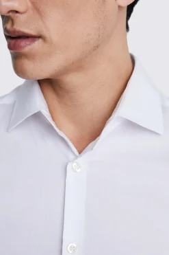 Slim Fit White Stretch Shirt