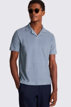 Steel Blue Terry Towelling Skipper Polo