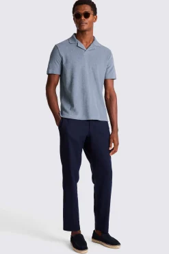 Steel Blue Terry Towelling Skipper Polo
