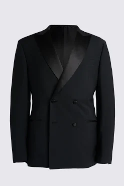 Tailored Fit Black Double Breasted Tuxedo Jacket