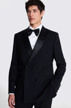 Tailored Fit Black Double Breasted Tuxedo Jacket