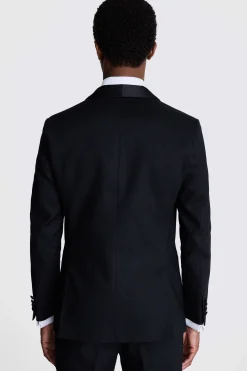 Tailored Fit Black Linen Shawl Tuxedo Jacket