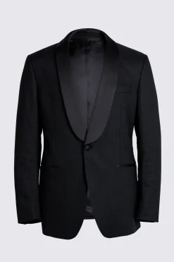 Tailored Fit Black Linen Shawl Tuxedo Jacket
