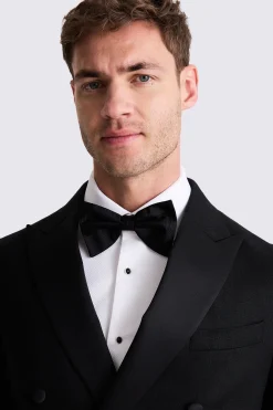 Tailored Fit Black Linen Tuxedo Jacket
