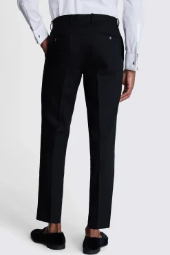 Tailored Fit Black Linen Dress Trousers