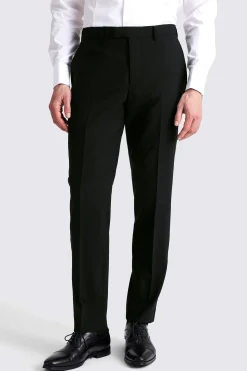 Tailored Fit Black Peak Lapel Wool Tuxedo Jacket