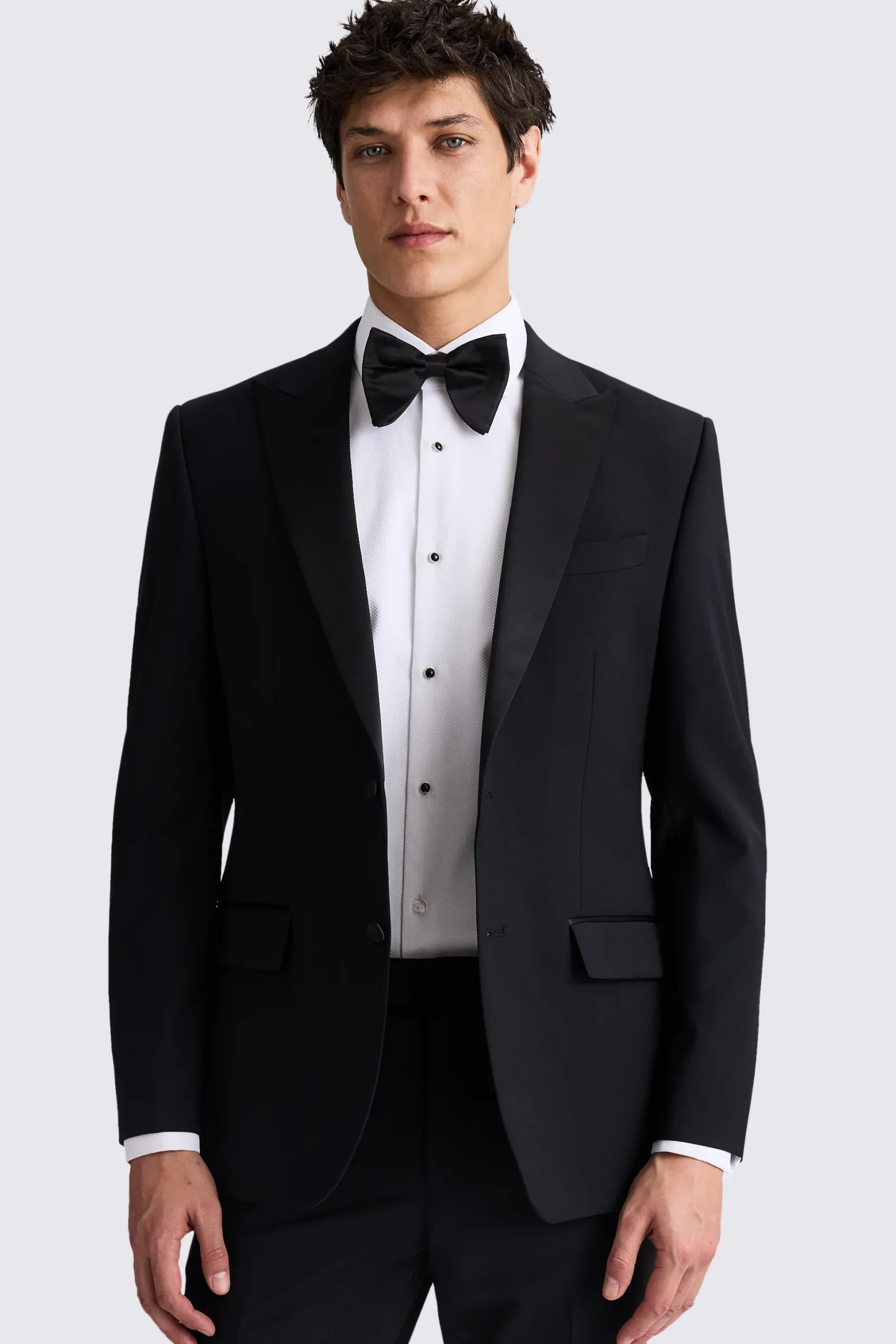 Tailored Fit Black Peak Lapel Performance Tuxedo Jacket