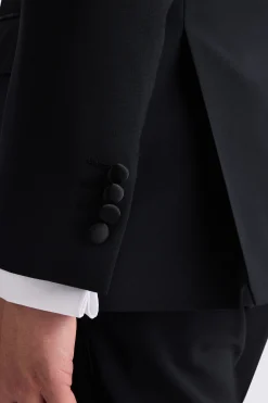 Tailored Fit Black Peak Lapel Performance Tuxedo Jacket