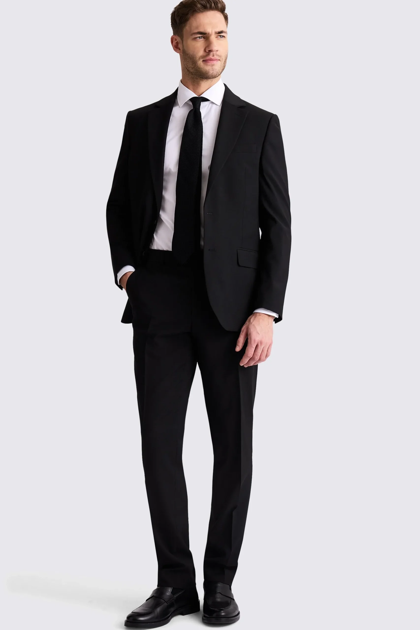 Tailored Fit Black Stretch Suit