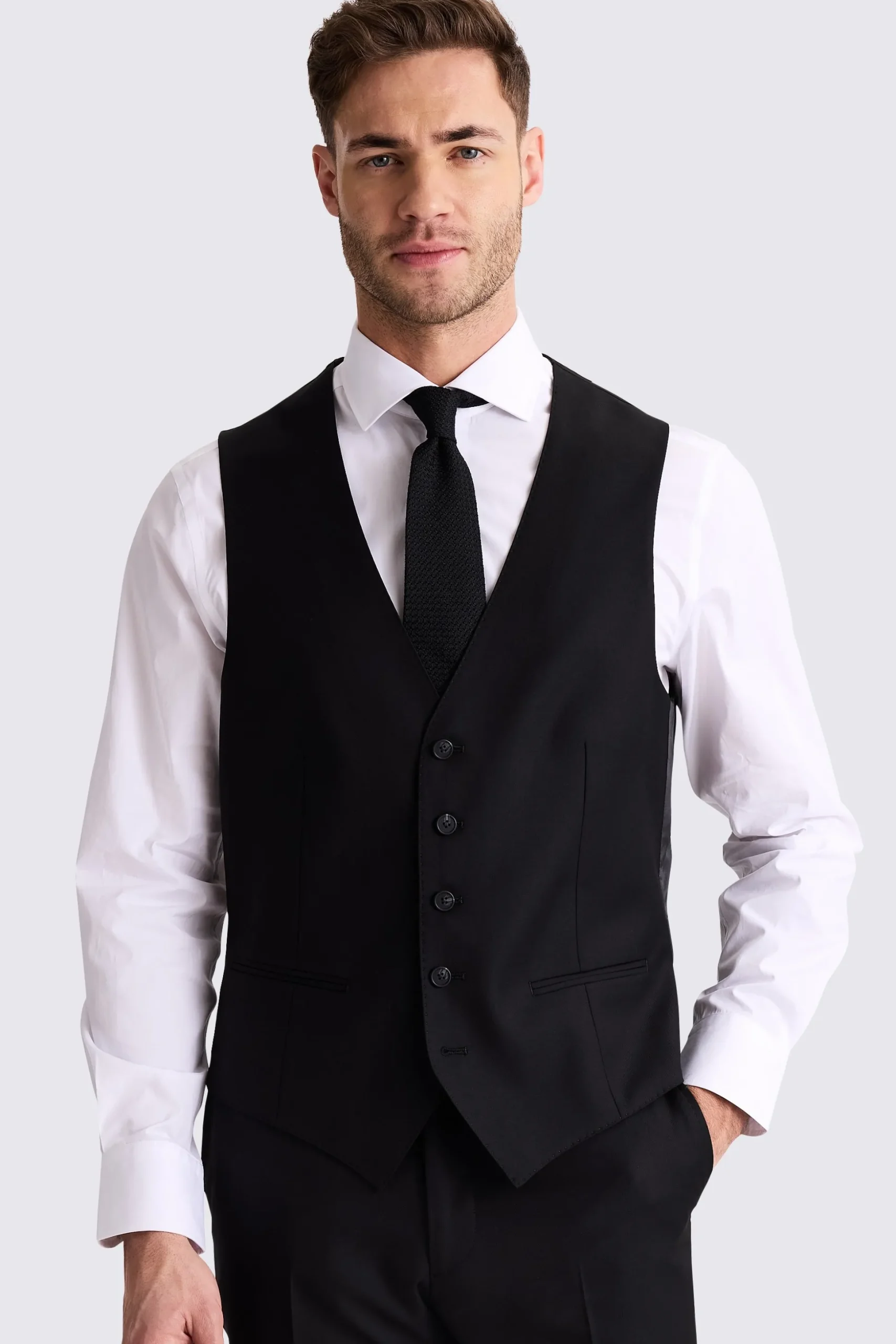 Tailored Fit Black Stretch Suit