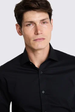 Tailored Fit Black Stretch Shirt