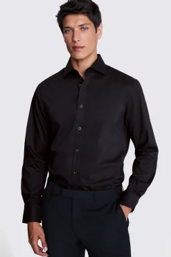 Tailored Fit Black Stretch Shirt