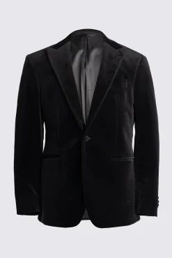 Tailored Fit Black Velvet Jacket
