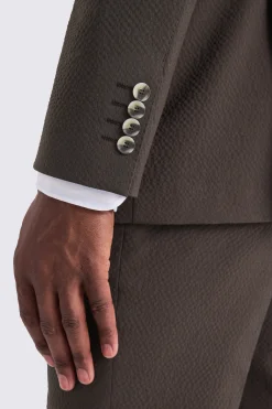 Tailored Fit Brown Seersucker Suit