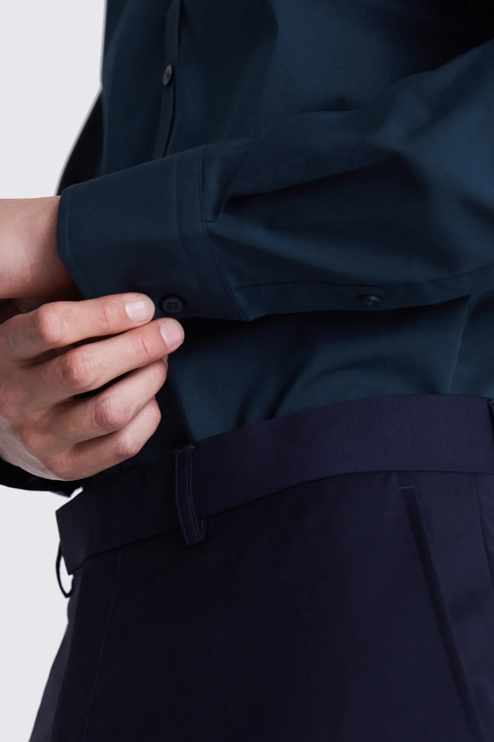 Tailored Fit Dark Blue Stretch Shirt