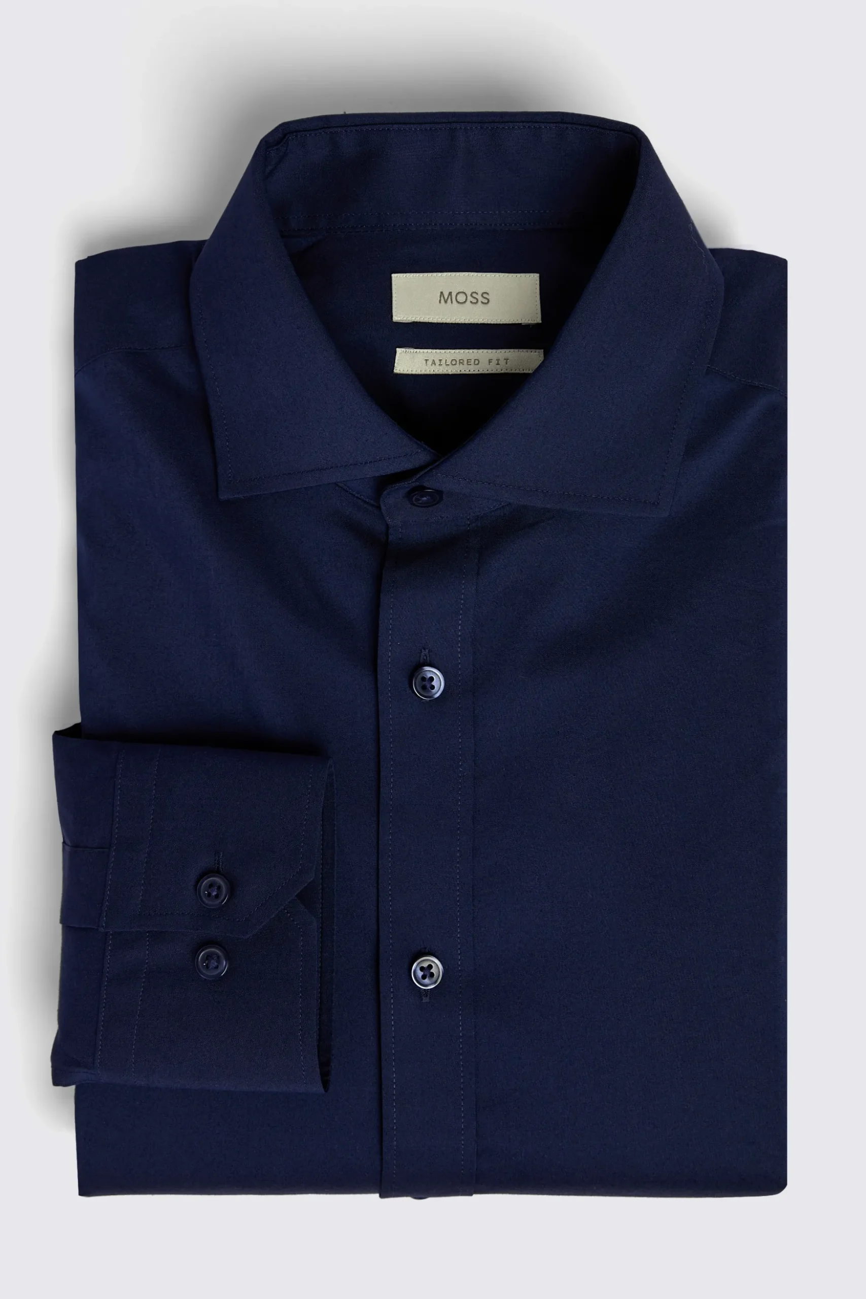 Tailored Fit Dark Blue Stretch Shirt