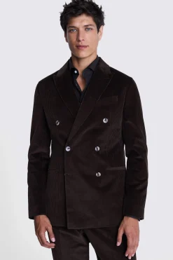 Tailored Fit Dark Brown Corduroy Suit