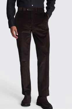 Tailored Fit Dark Brown Corduroy Trousers