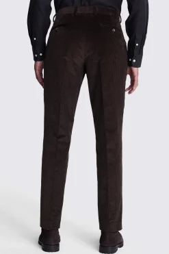 Tailored Fit Dark Brown Corduroy Trousers