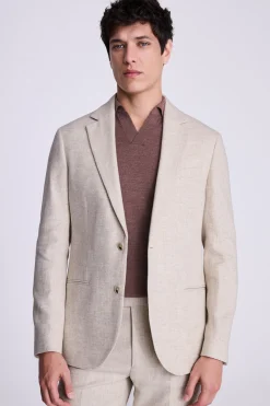 Tailored Fit Ecru Herringbone Suit