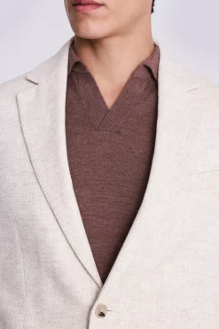 Tailored Fit Ecru Herringbone Suit