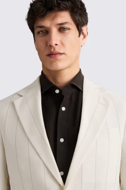 Tailored Fit Ecru Stripe Suit