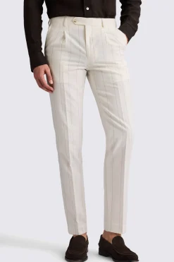 Tailored Fit Ecru Stripe Suit