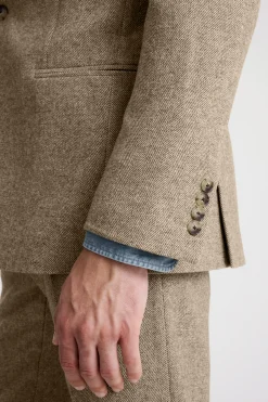 Tailored Fit Gold Herringbone Tweed Suit