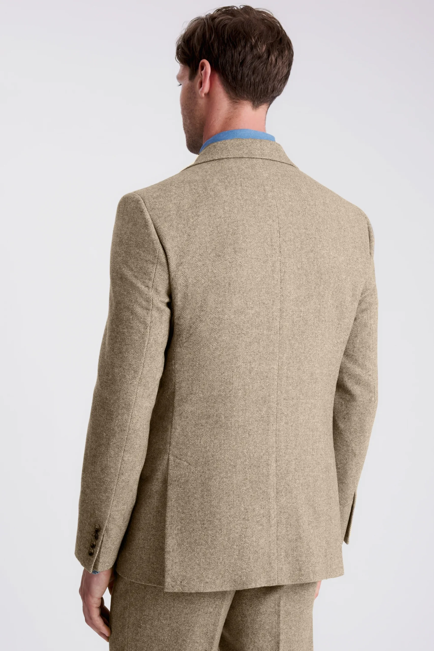 Tailored Fit Gold Herringbone Tweed Suit