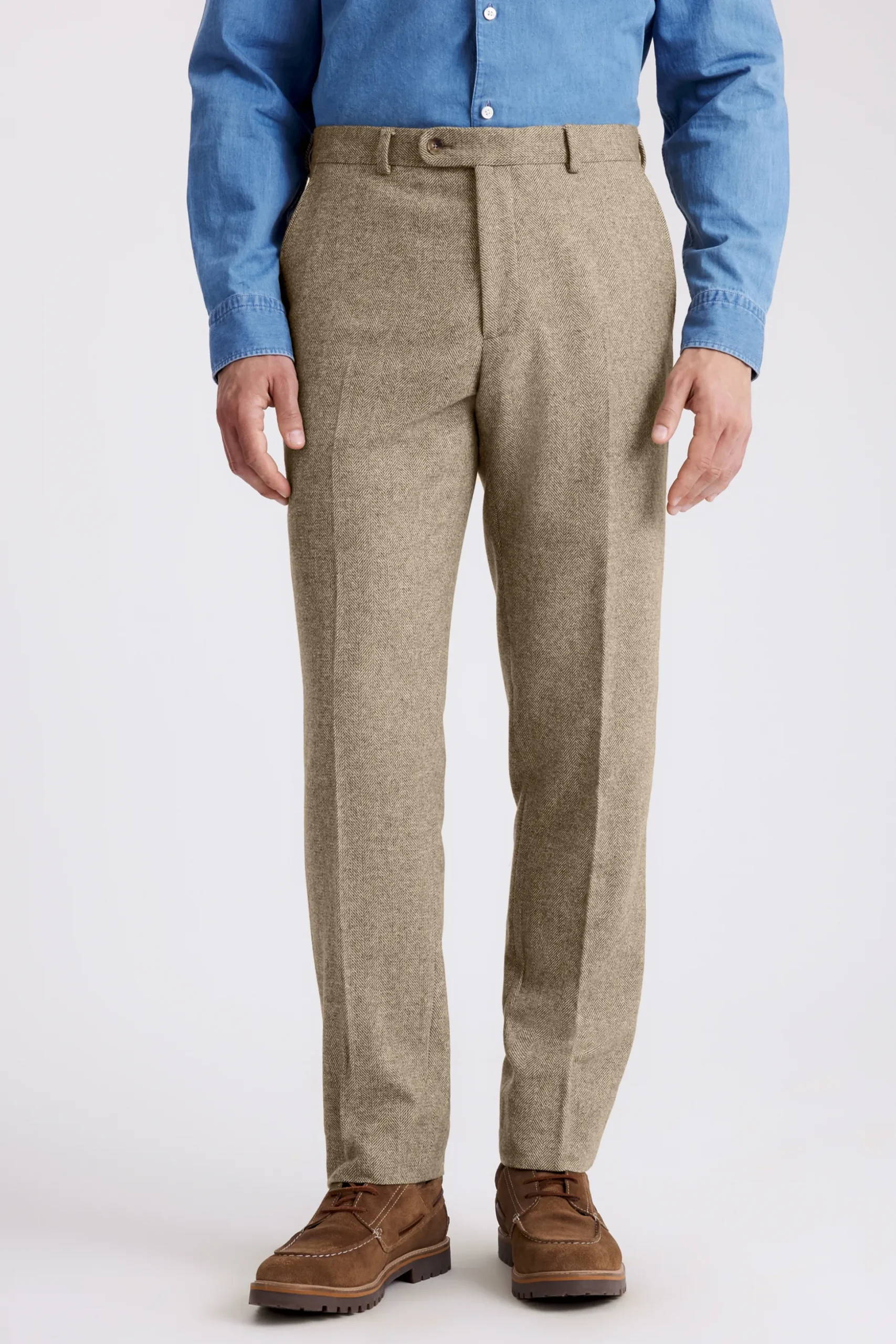 Tailored Fit Gold Herringbone Tweed Suit