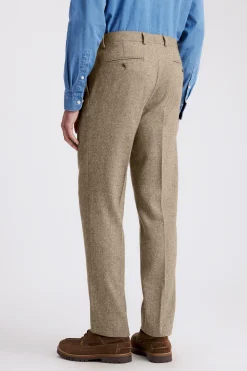 Tailored Fit Gold Herringbone Tweed Trousers