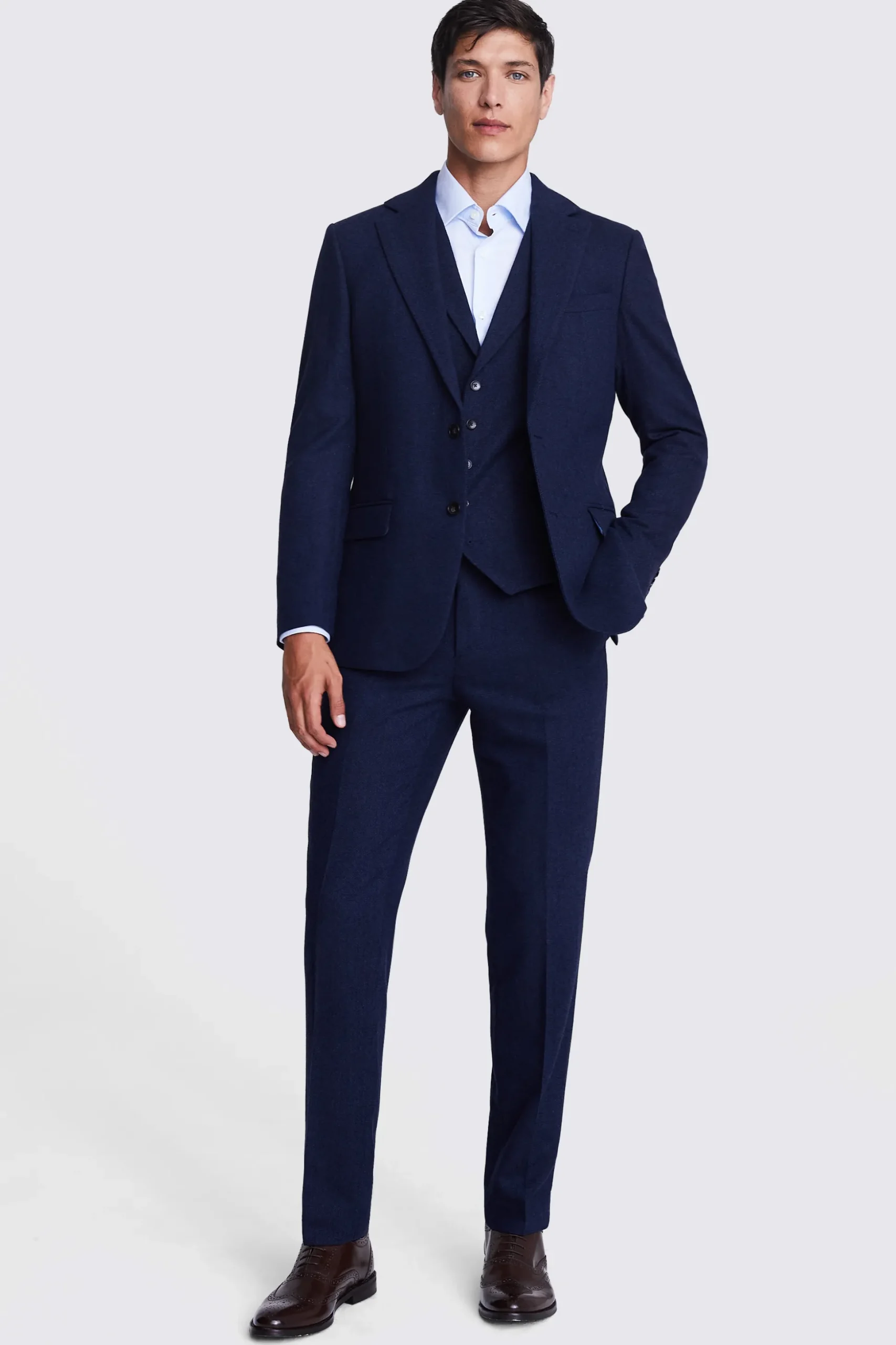 Tailored Fit Ink Herringbone Suit