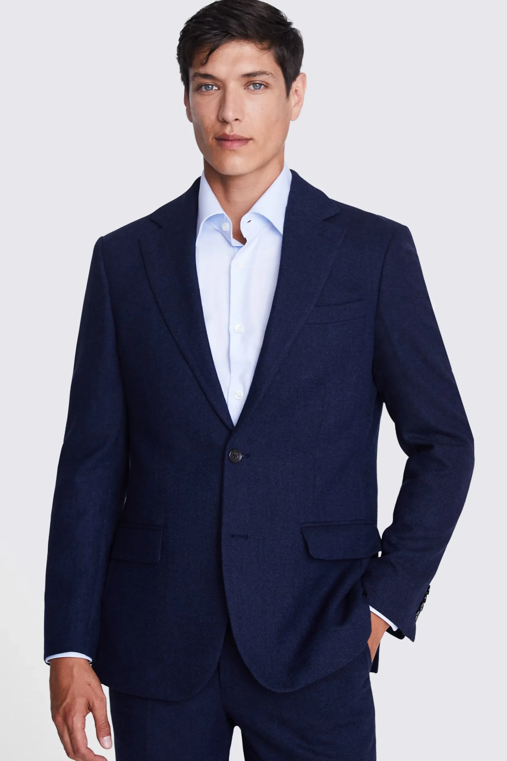 Tailored Fit Ink Herringbone Suit
