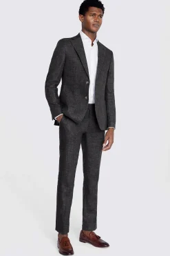 Tailored Fit Khaki Linen Suit