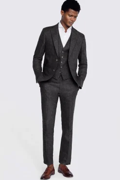 Tailored Fit Khaki Linen Suit